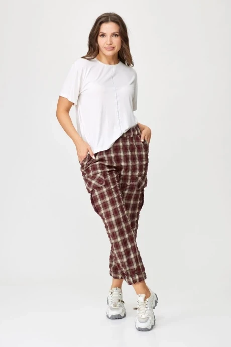 Брюки Abbi 2014 бордо-клетка #1