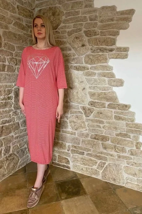 Платье *Распродажа Faufilure С1098 полоска-красный #1