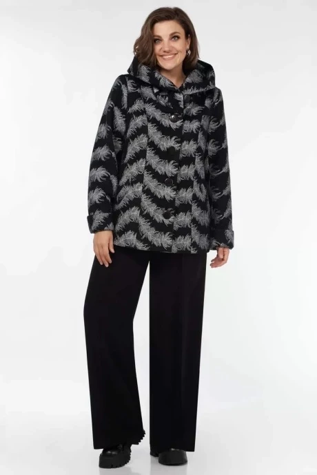 Полупальто из шерсти Магия стиля 2486У серые перья #1