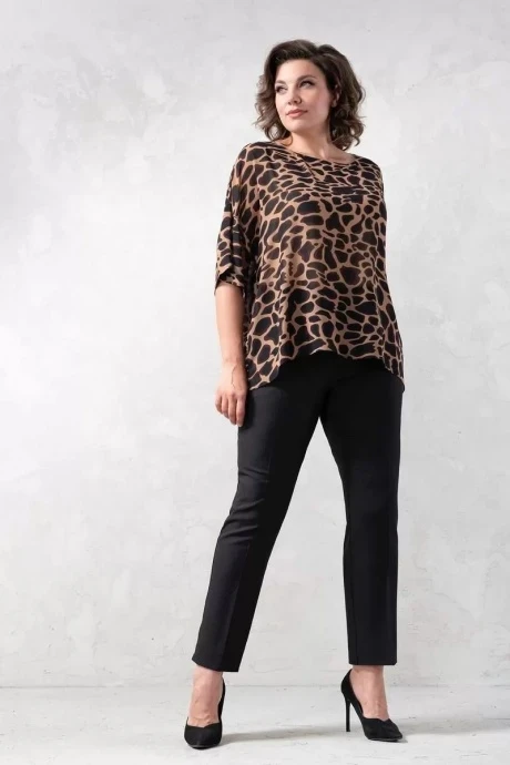 Брючный костюм Avanti 1589 черный-коричневый двойка #1