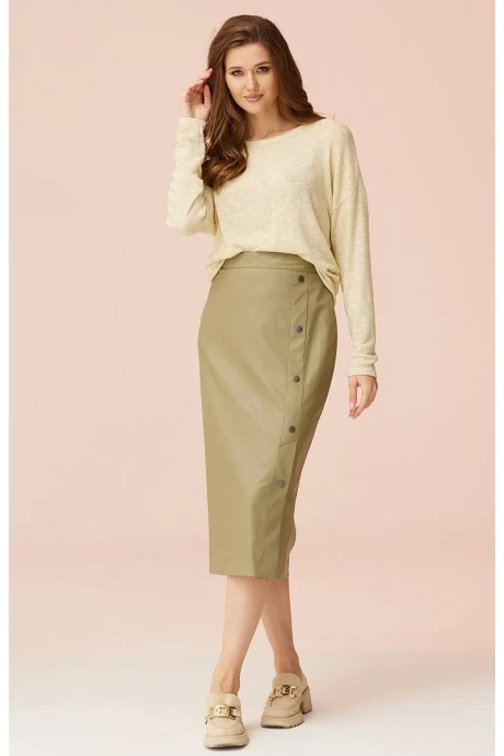 Юбочный костюм Faufilure С1393 оливковый двойка #1