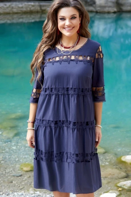 Платье *Распродажа Vittoria Queen 18493/1 темно-синий #1