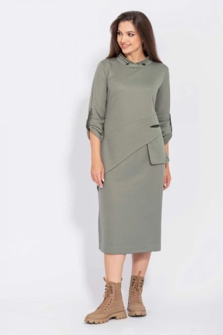 Платье MisLana 862 олива #1