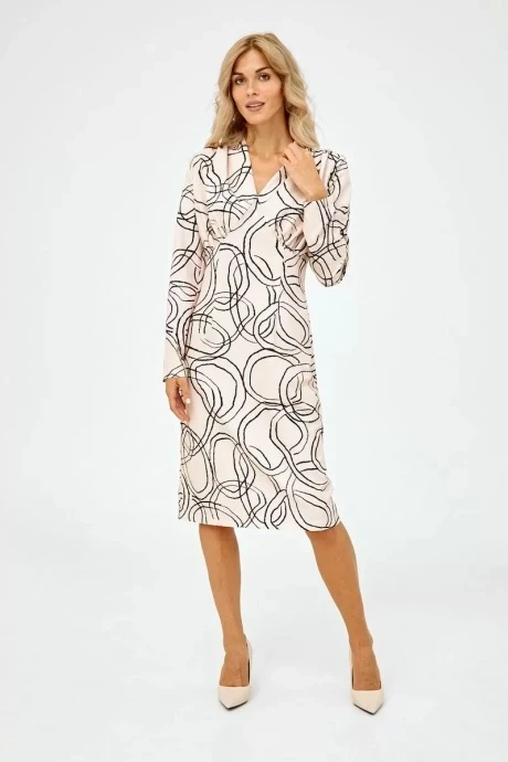 Платье NikVa н375-1 беж разводы #1