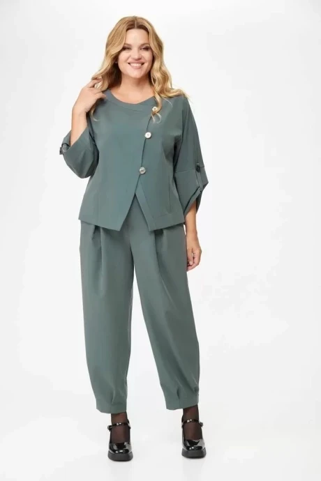 Брючный костюм Michel Chic 1355 зеленый, графит #1