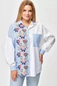 Блузка Michel Chic 778 голубой, белый