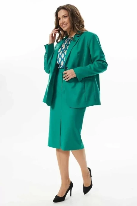 Юбочный костюм MisLana 989 зеленый двойка #1