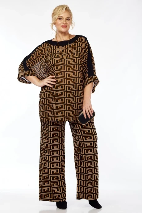 Брючный костюм Michel Chic 1359 черный, рыжий #1