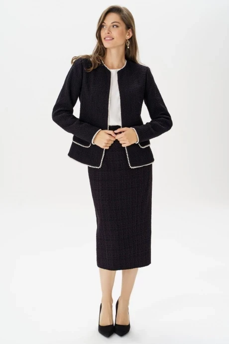 Черный костюм с юбкой ЮРС 23-240-1 двойка #1