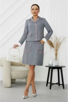 Юбочный костюм Lissana 4682 серый +розовый