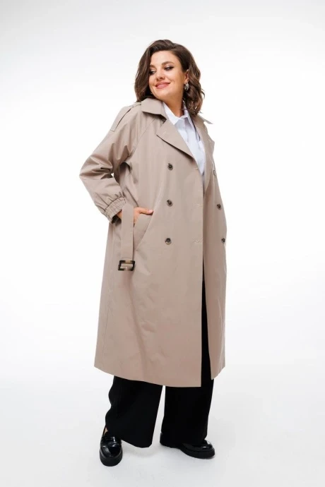 Двубортный тренч Anelli 1419 ночной мотылёк #1