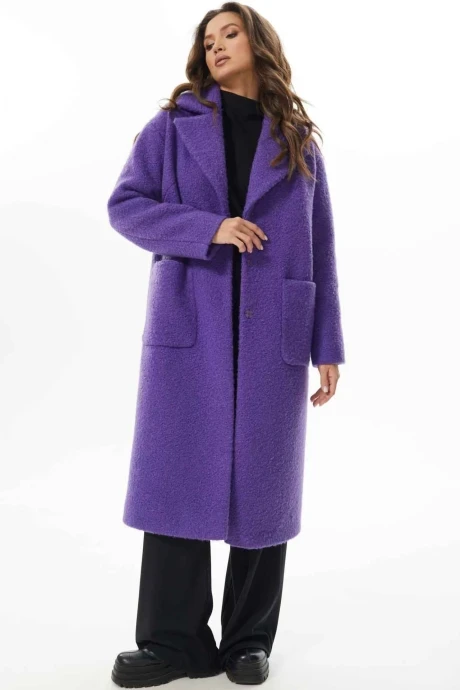 Пальто женское прямое MisLana 854/1 фиолетовый #1