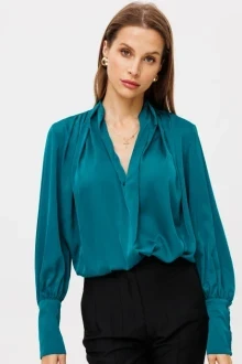 Шелковая блузка The name 2232-1 изумруд