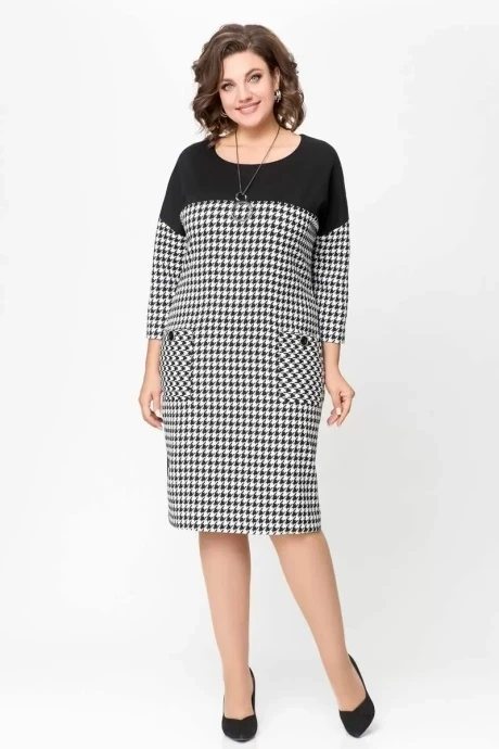Платье Swallow 691 Черный, Черно-белая «гусиная лапка» #1