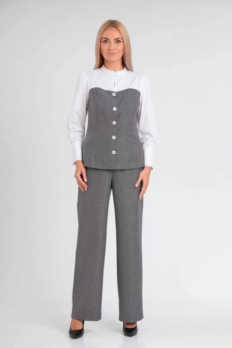 Брючный костюм Такка плюс 23-209 мелкая клетка двойка #1