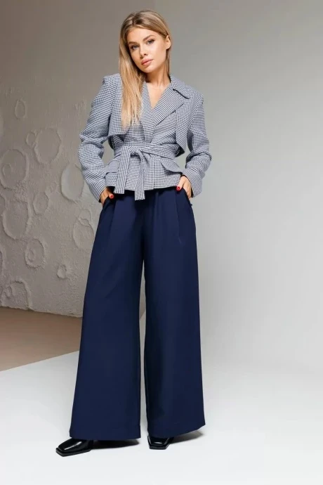 Брючный костюм AmberaStyle 2030-3 синий ЛАПКА двойка #1