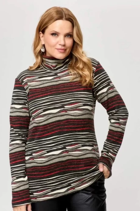 Джемпер (кофта) Bliss 8046 полоска красный #1