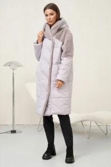 Комбинированное пальто Fantazia Mod 4607 серо -лиловый