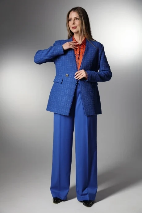Брючный костюм LM БК5091-1 Синий, оранжевый тройка #1