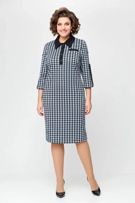 Платье Swallow 697.1 Черно-белая «гусиная лапка». #1