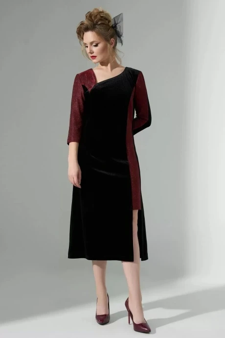 Платье Euromoda 490 черный+красный #1