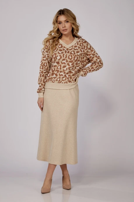 Юбочный костюм *Распродажа LAIKONY 380 светлый леопард #1