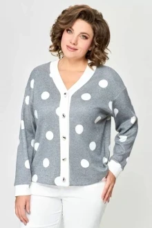 Кардиган Swallow 695.2 Грифельный в принт «молочный горох»