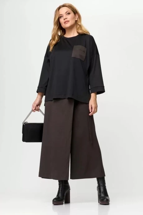 Брючный костюм *Распродажа Michel Chic 1362 черный, шоколад двойка #1