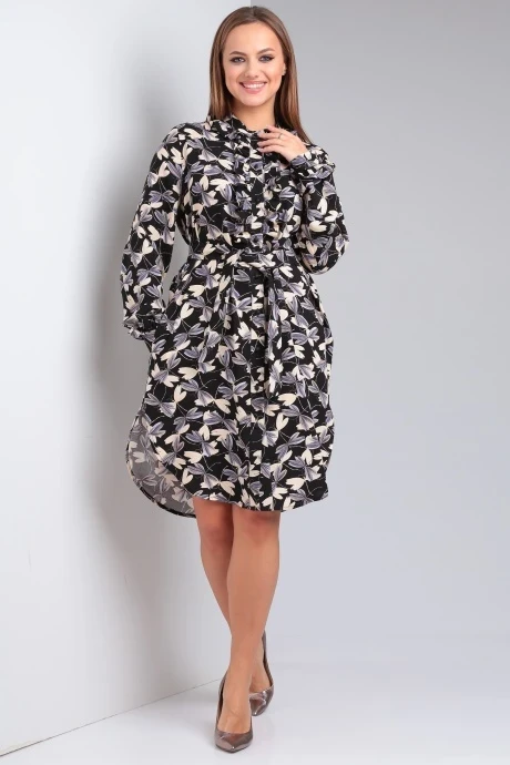 Платье YOUR SIZE 2215 Стрекозы на черном #1