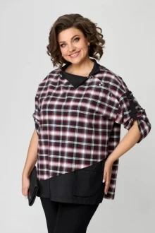 Блузка Michel Chic 751/1 черный, красный, клетка