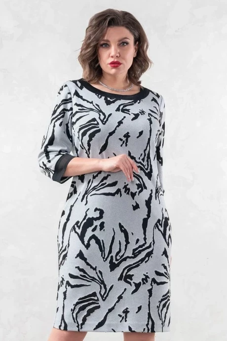Трикотажное платье Avanti 1619 серый/черный #1