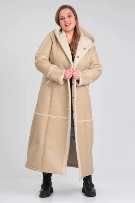 Длинная дубленка *Распродажа Celentano 2051.1 бежевый #1