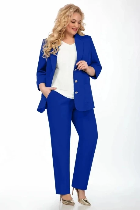 Брючный костюм тройка Элль-стиль 2197/4 василек #1