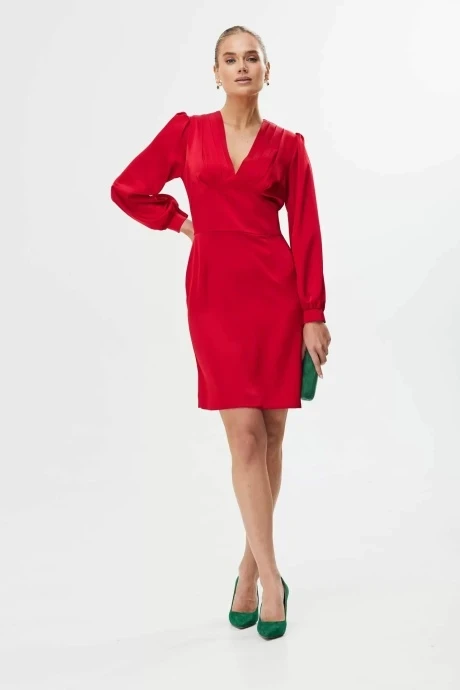 Вечернее атласное платье Твой Имидж 1719 рубиновый #1