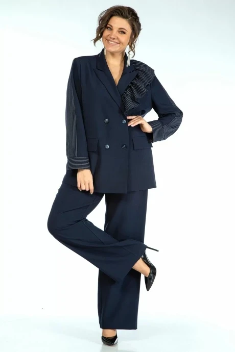 Брючный костюм ALANI COLLECTION 2017 синий двойка #1