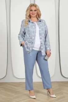 Брючный костюм *Распродажа Нинель Шик 7424 тройка ДЕФЕКТ