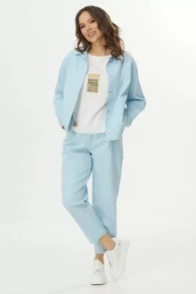 Брючный костюм Магия Моды 2400 голубой тройка