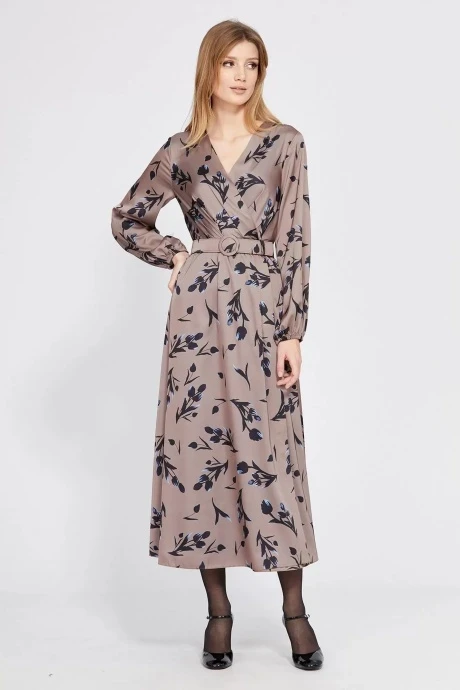Платье EOLA 2572 какао в цветы #1