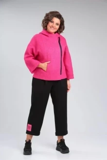 Брючный костюм Michel Chic 1357 фуксия, черный двойка