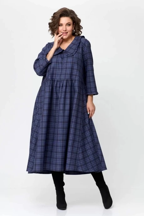 Платье Avenue Fashion 0115-2 синяя клетка #1