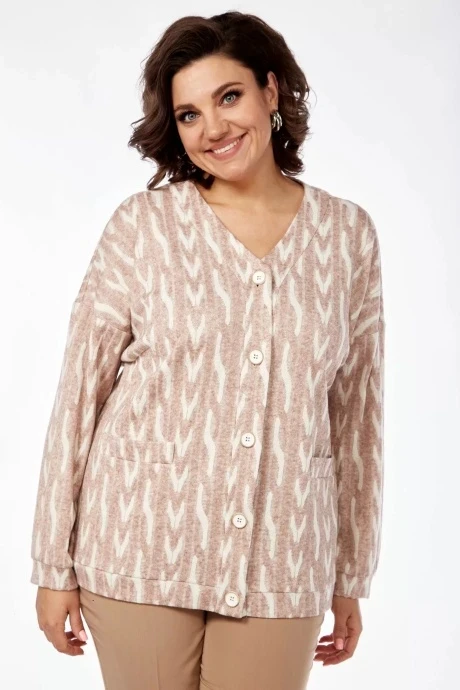 Кардиган Элль-стиль 2229/3 пыльная роза #1