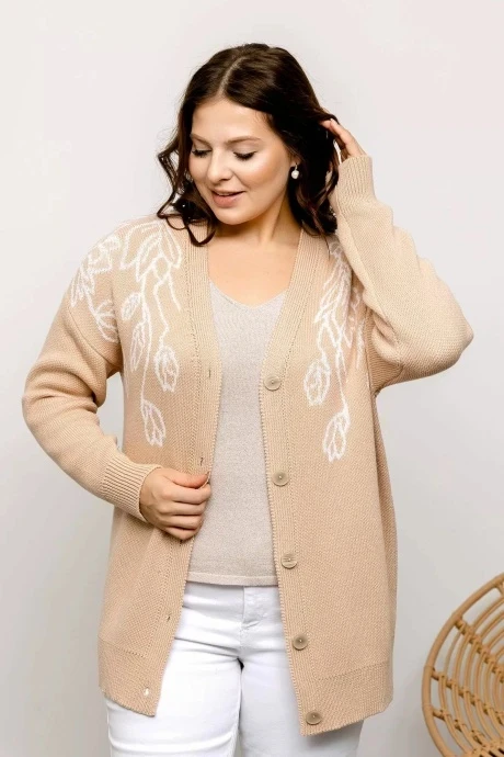 Кардиган Romgil РВ0031-ХЛ2 крем-брюле, молочный #1