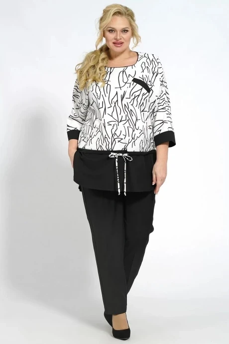 Брючный костюм Медея и К 2239 бело-черный двойка #1