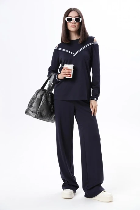 Брючный костюм LM К1347 синий двойка #1