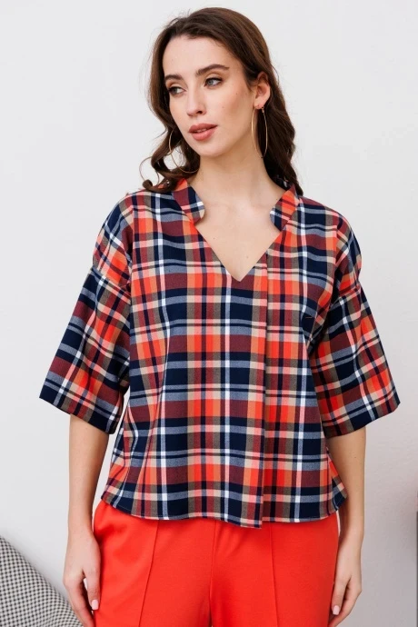 Блузка NikVa н481-3 клетка мульти #1