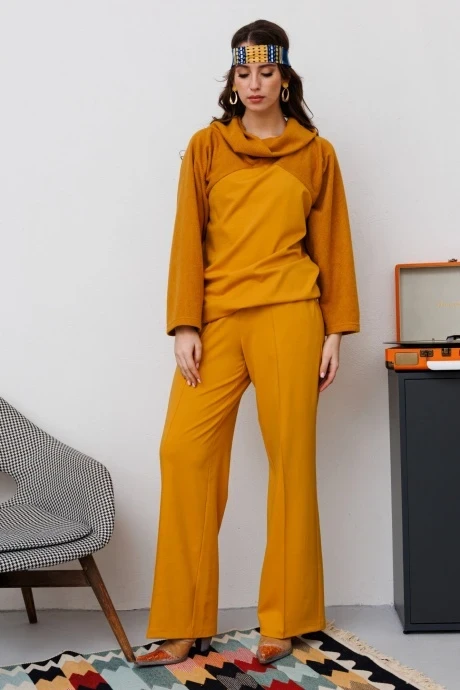 Брючный костюм NikVa н470-1 горчица двойка #1