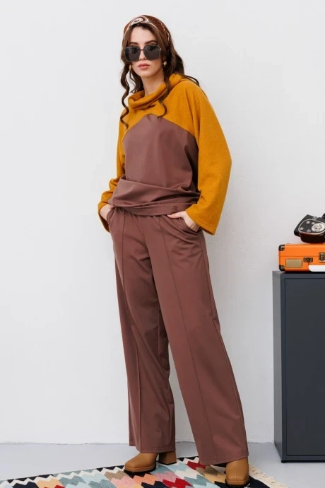 Брючный костюм NikVa н470-2 шоколад двойка #1