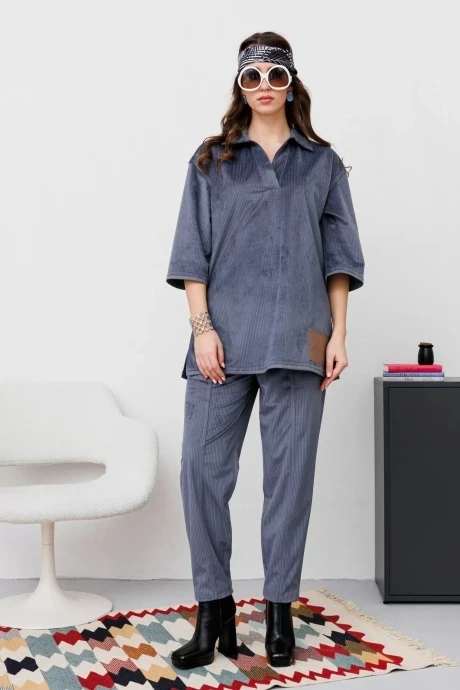 Брючный костюм NikVa н477-2 графит двойка #1