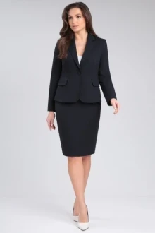 Юбочный костюм LeNata 20401 темно синий двойка