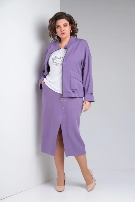 Юбочный костюм Тэнси 369 фиолетовый тройка #1